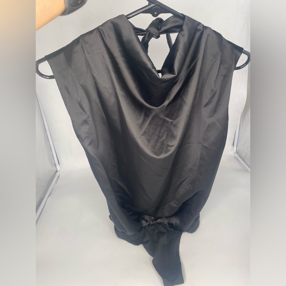 Ro & De Black satin feel body suit.